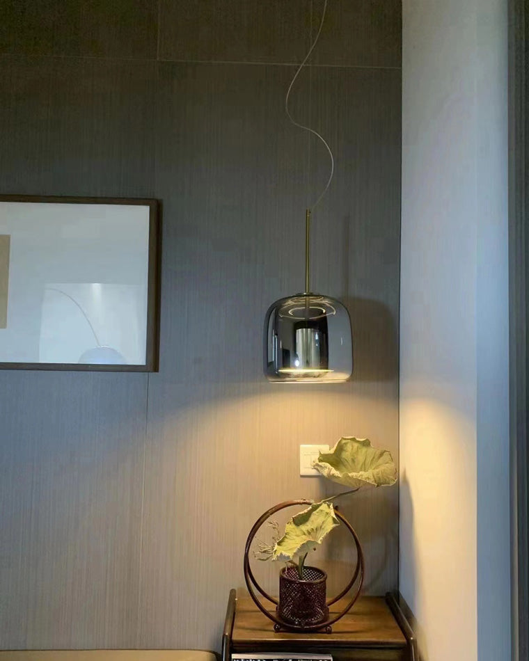 Olverai Drum Blown Glass Pendant Light