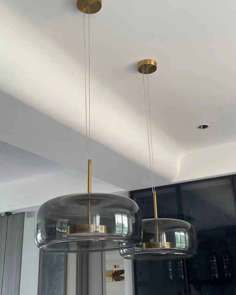 Olverai Drum Blown Glass Pendant Light