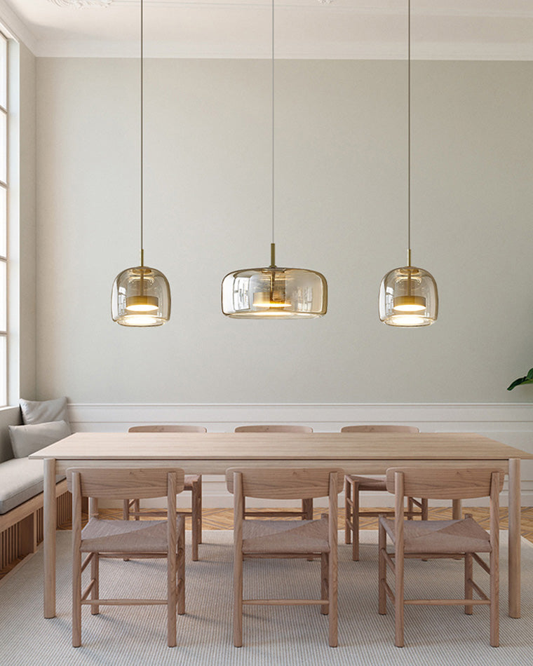 Olverai Drum Blown Glass Pendant Light