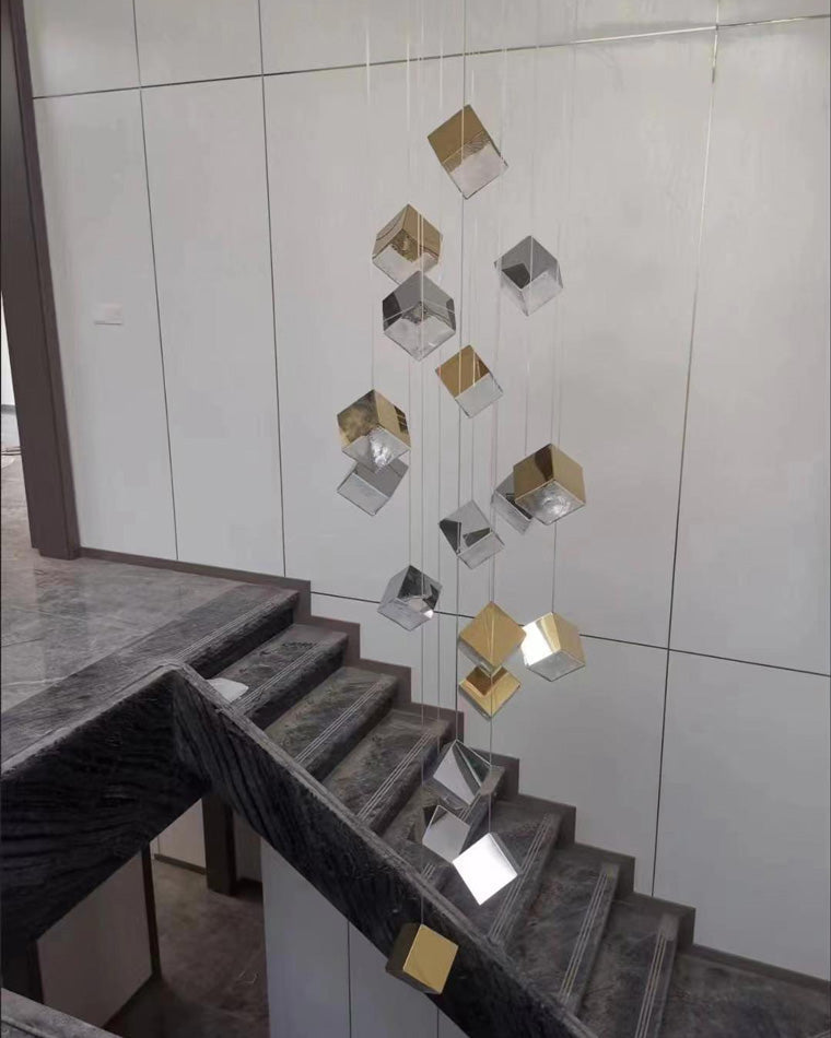 Olverai Ice Cube Textured Glass Chandelier