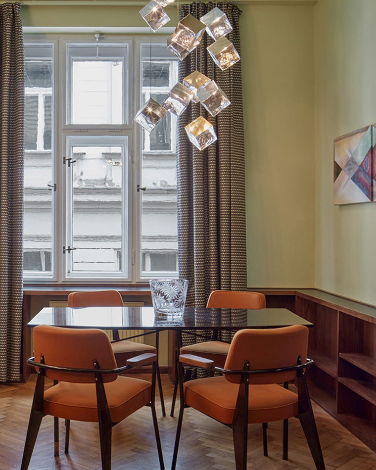 Olverai Ice Cube Textured Glass Chandelier