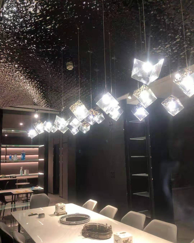 Olverai Ice Cube Textured Glass Chandelier