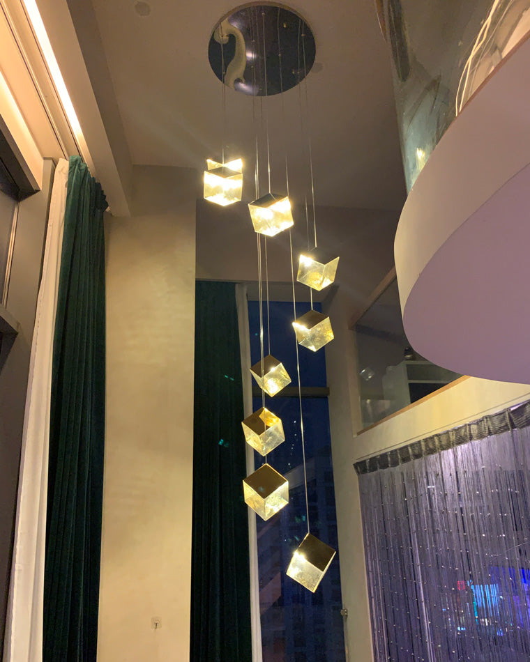 Olverai Ice Cube Textured Glass Chandelier