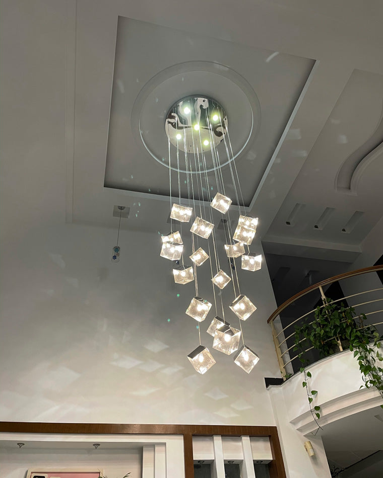 Olverai Ice Cube Textured Glass Chandelier