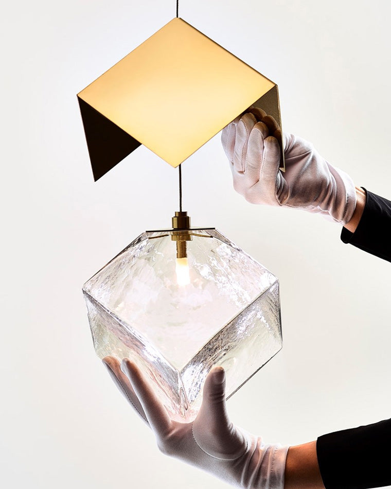 Olverai Ice Cube Textured Glass Chandelier