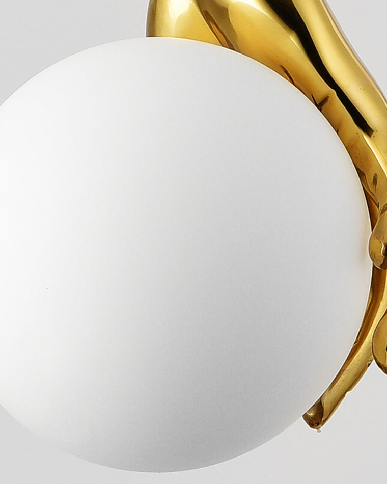 Olverai Hand Holding Globe Brass Pendant Light