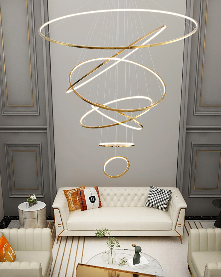Olverai Large Tiered Ring LED Foyer Chandelier