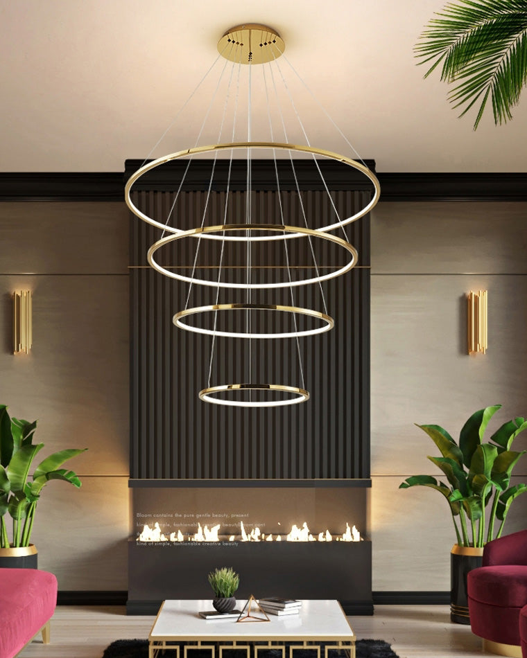 Olverai Large Tiered Ring LED Foyer Chandelier