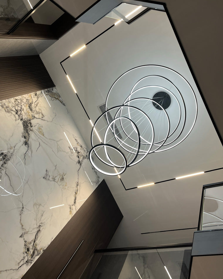 Olverai Large Tiered Ring LED Foyer Chandelier