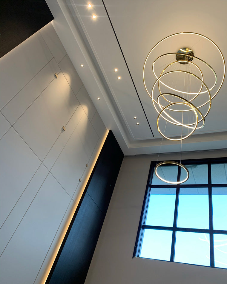 Olverai Large Tiered Ring LED Foyer Chandelier