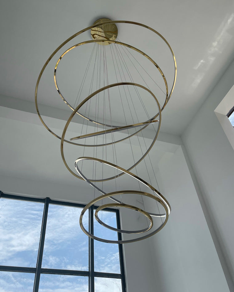 Olverai Large Tiered Ring LED Foyer Chandelier