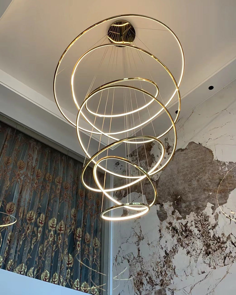 Olverai Large Tiered Ring LED Foyer Chandelier