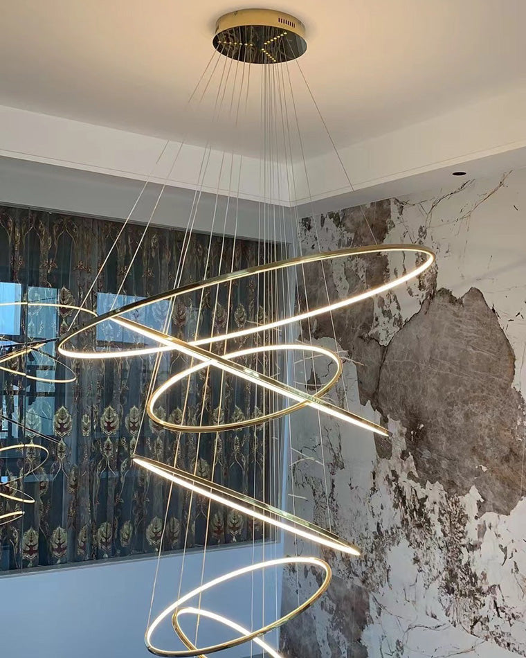 Olverai Large Tiered Ring LED Foyer Chandelier
