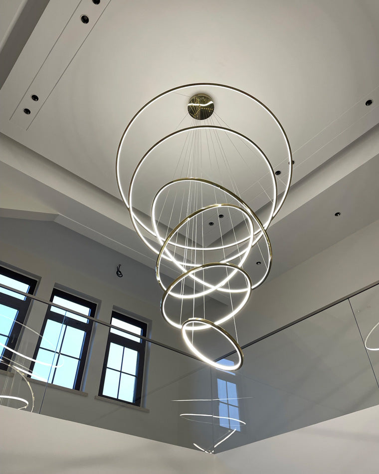 Olverai Large Tiered Ring LED Foyer Chandelier