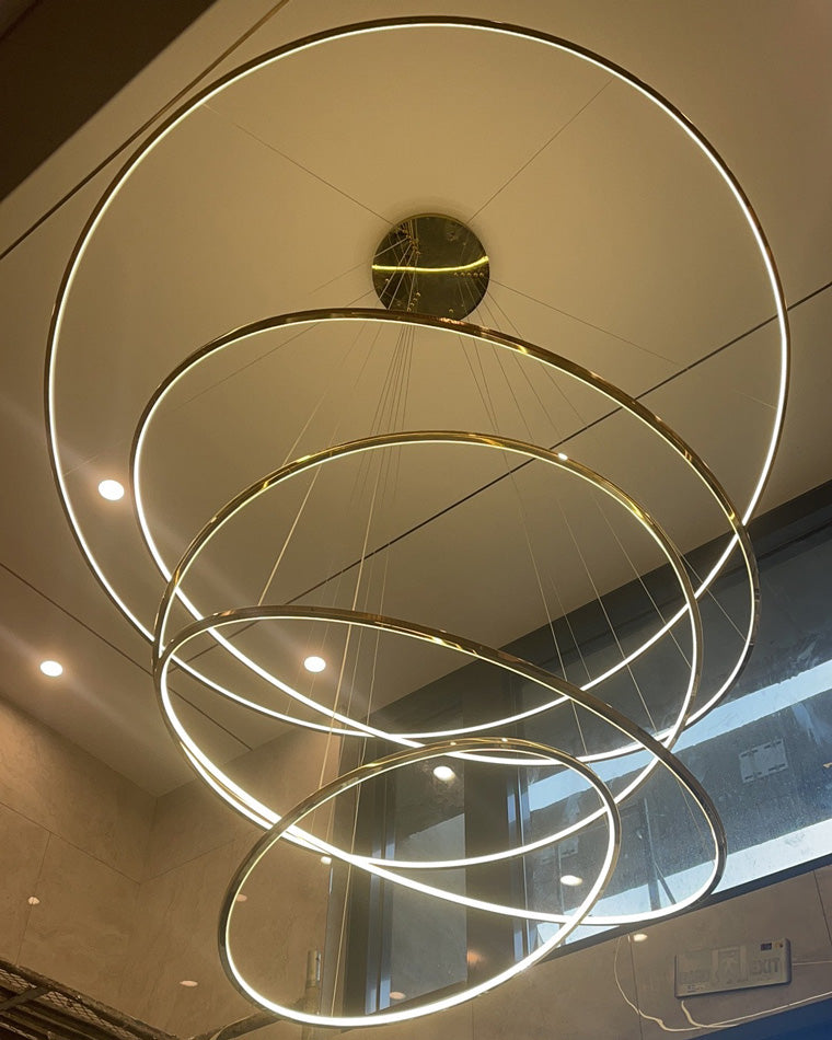 Olverai Large Tiered Ring LED Foyer Chandelier