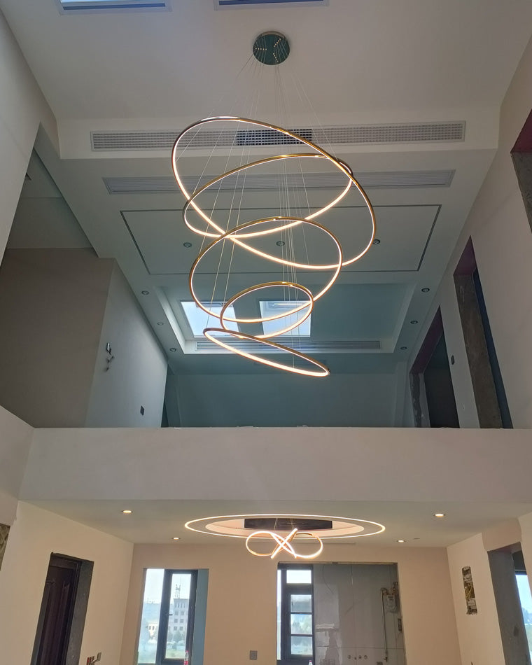 Olverai Large Tiered Ring LED Foyer Chandelier