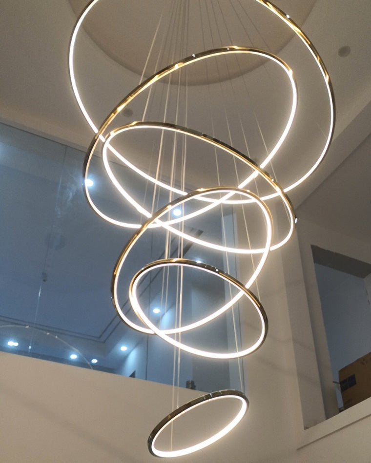 Olverai Large Tiered Ring LED Foyer Chandelier
