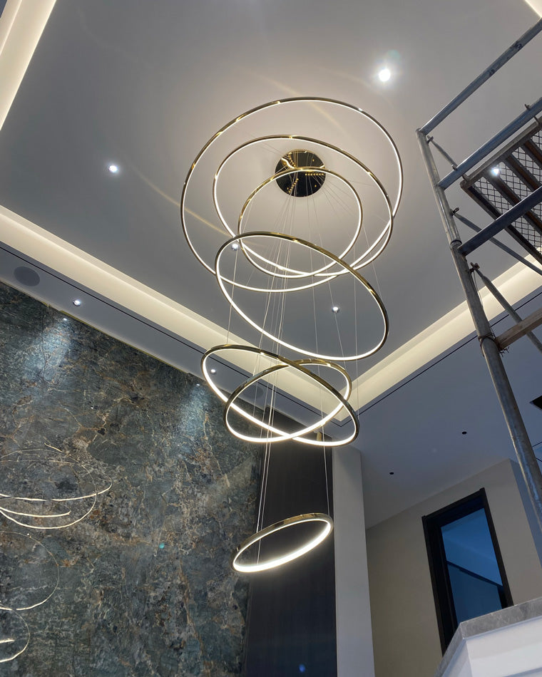 Olverai Large Tiered Ring LED Foyer Chandelier