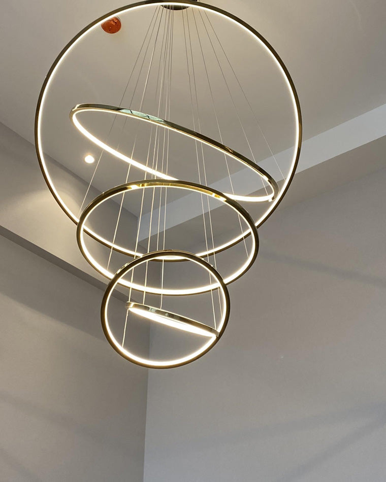 Olverai Large Tiered Ring LED Foyer Chandelier