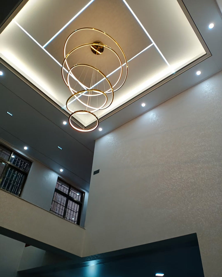 Olverai Large Tiered Ring LED Foyer Chandelier