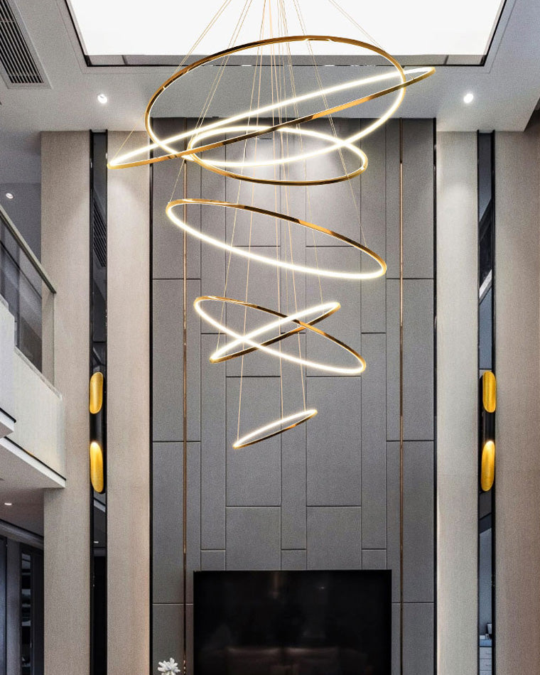 Olverai Large Tiered Ring LED Foyer Chandelier