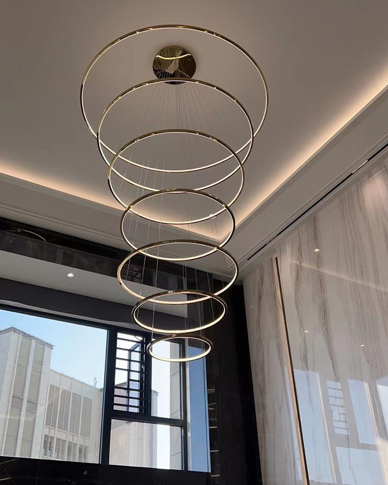 Olverai Large Tiered Ring LED Foyer Chandelier