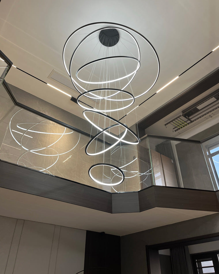 Olverai Large Tiered Ring LED Foyer Chandelier