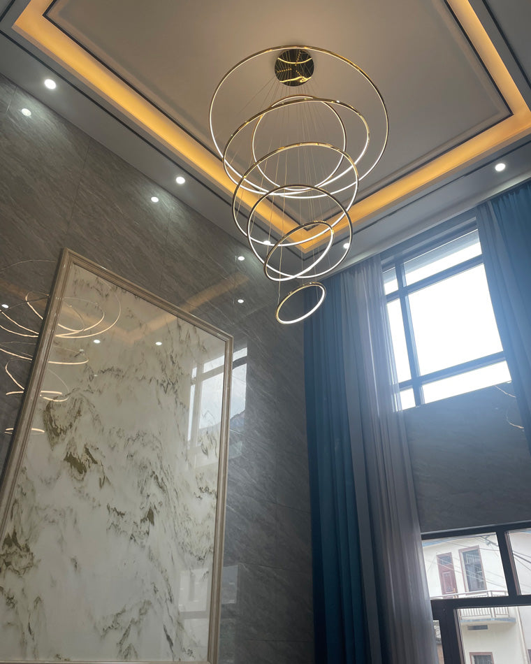 Olverai Large Tiered Ring LED Foyer Chandelier