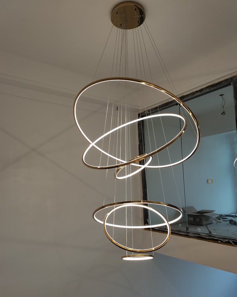 Olverai Large Tiered Ring LED Foyer Chandelier