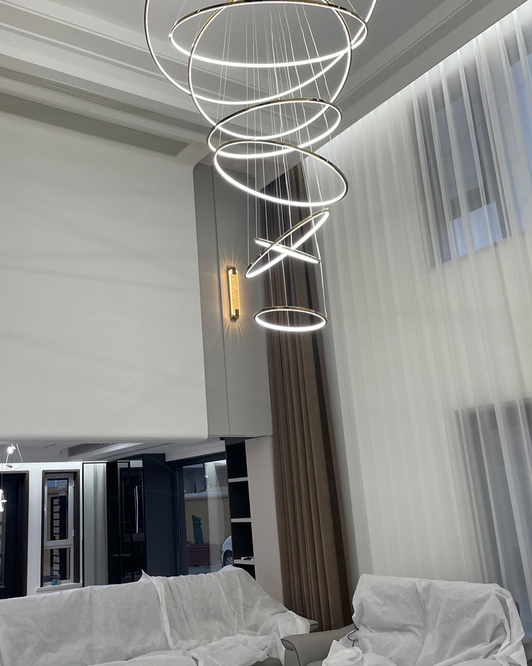 Olverai Large Tiered Ring LED Foyer Chandelier