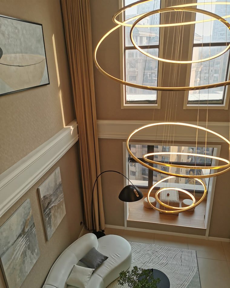 Olverai Large Tiered Ring LED Foyer Chandelier