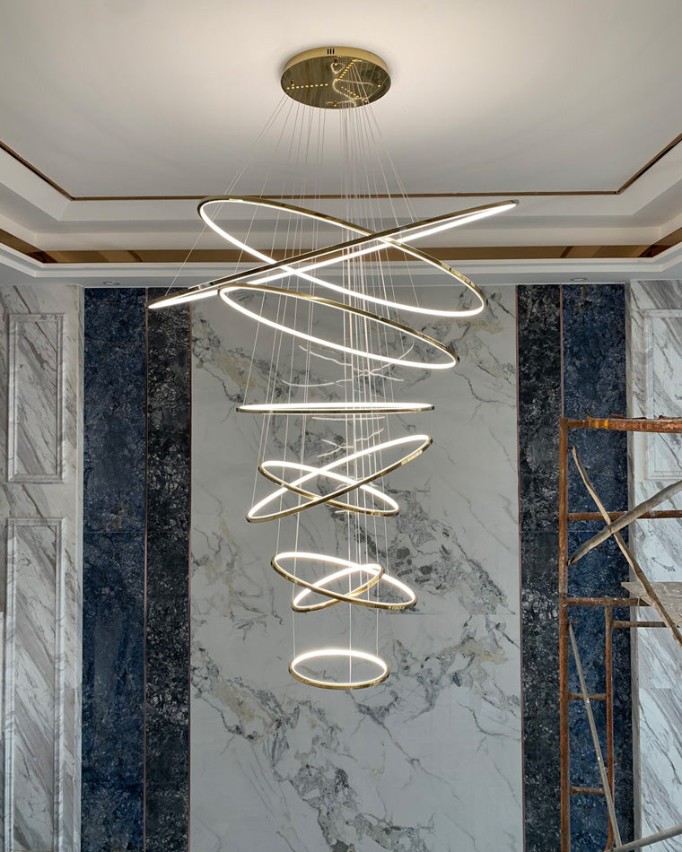 Olverai Large Tiered Ring LED Foyer Chandelier