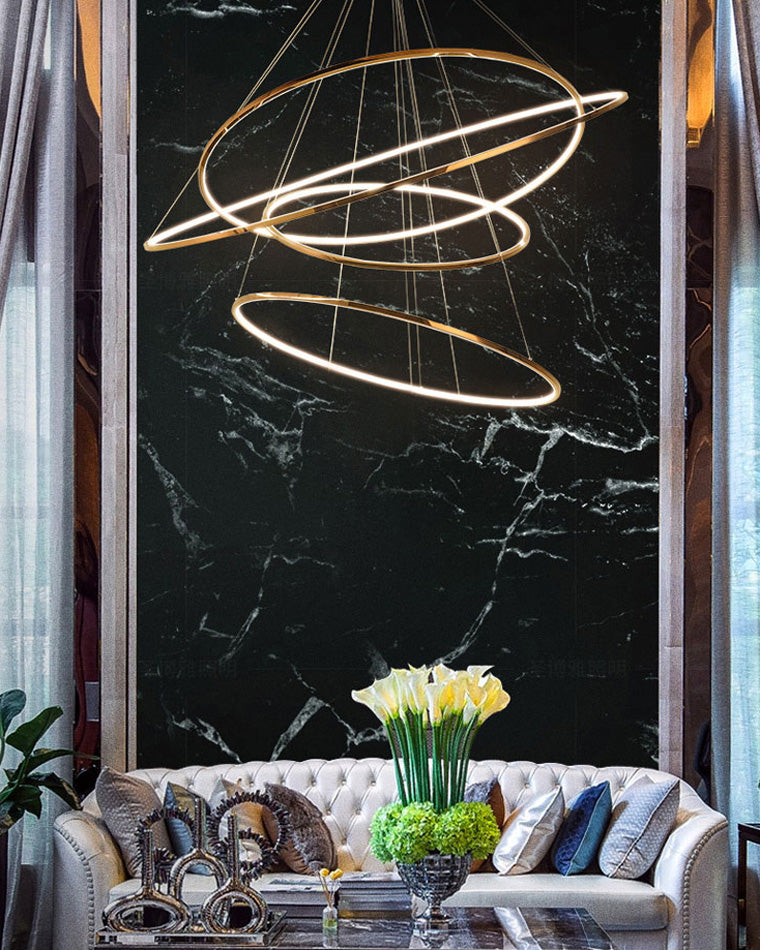 Olverai Large Tiered Ring LED Foyer Chandelier