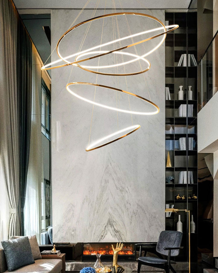 Olverai Large Tiered Ring LED Foyer Chandelier