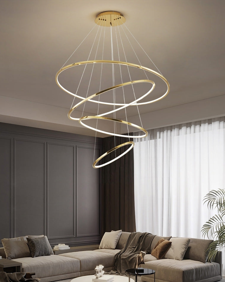 Olverai Large Tiered Ring LED Foyer Chandelier