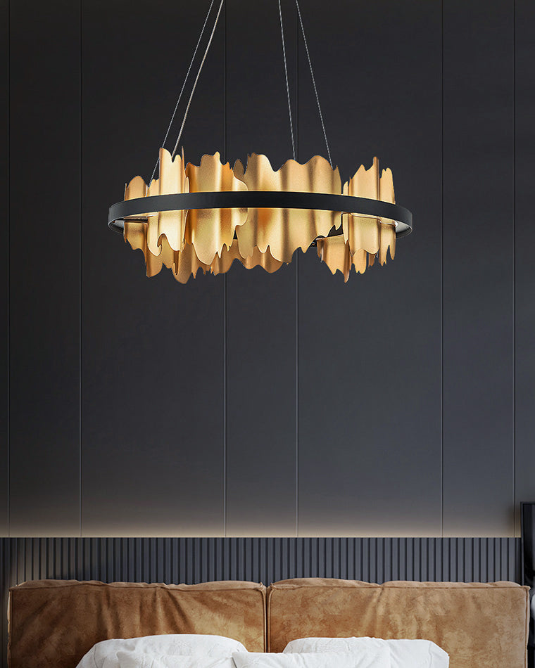 Olverai Iceberg Round Black Gold Chandelier