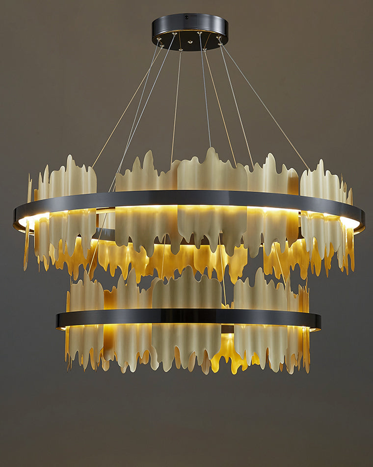 Olverai Iceberg Round Black Gold Chandelier