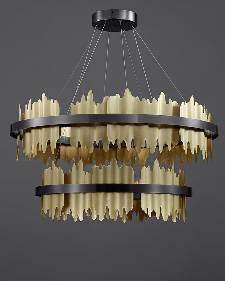 Olverai Iceberg Round Black Gold Chandelier