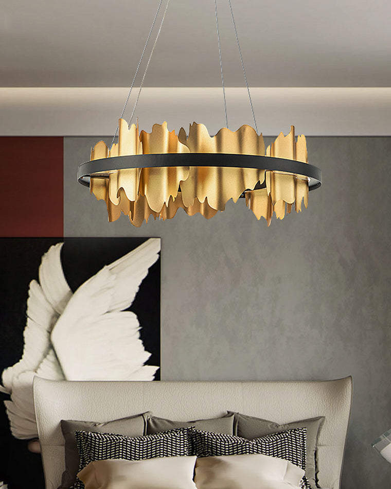 Olverai Iceberg Round Black Gold Chandelier