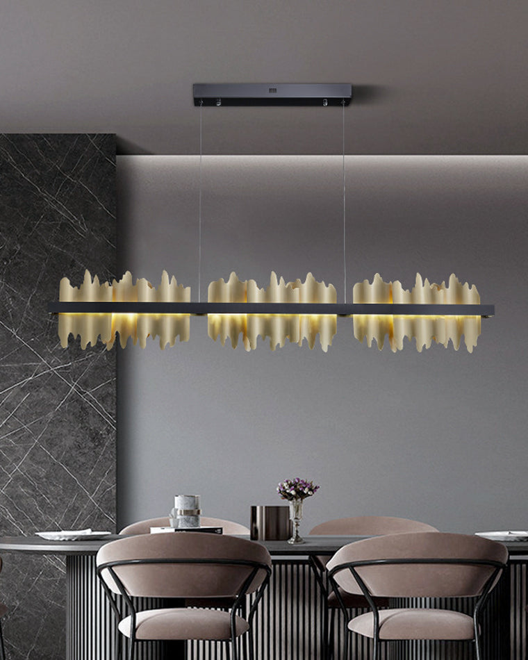 Olverai Iceberg Black Gold Linear Chandelie
