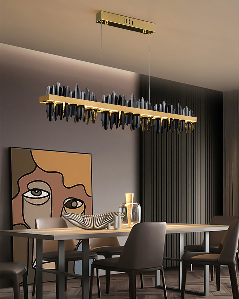 Olverai Iceberg Black Gold Linear Chandelie