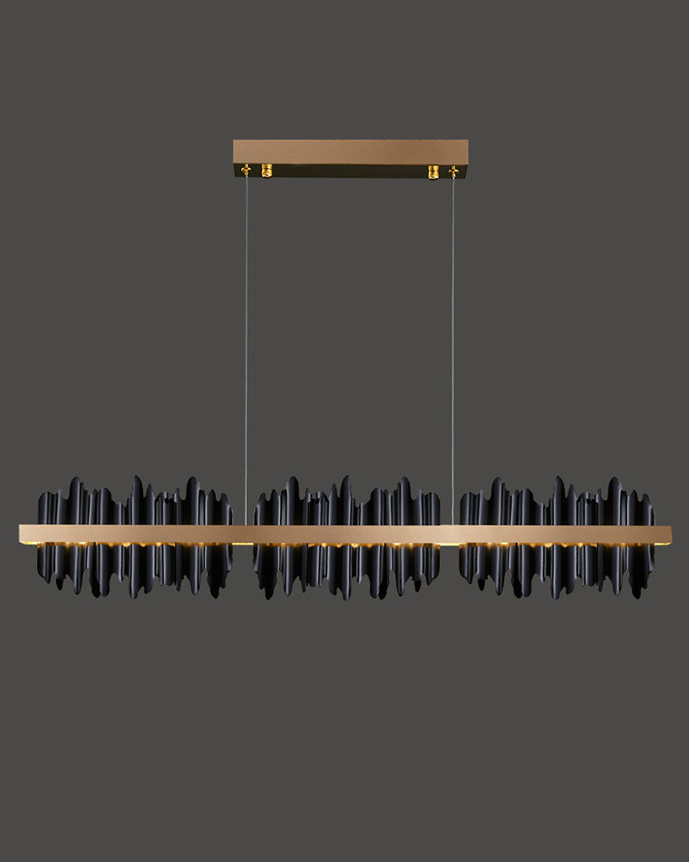 Olverai Iceberg Black Gold Linear Chandelie