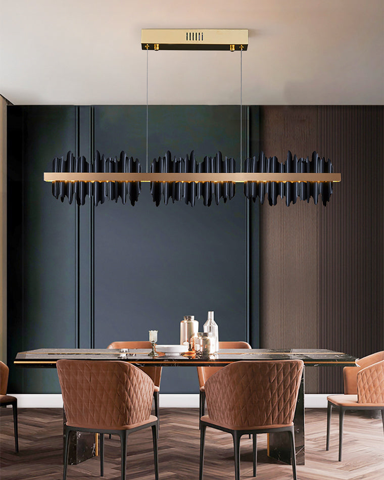 Olverai Iceberg Black Gold Linear Chandelie