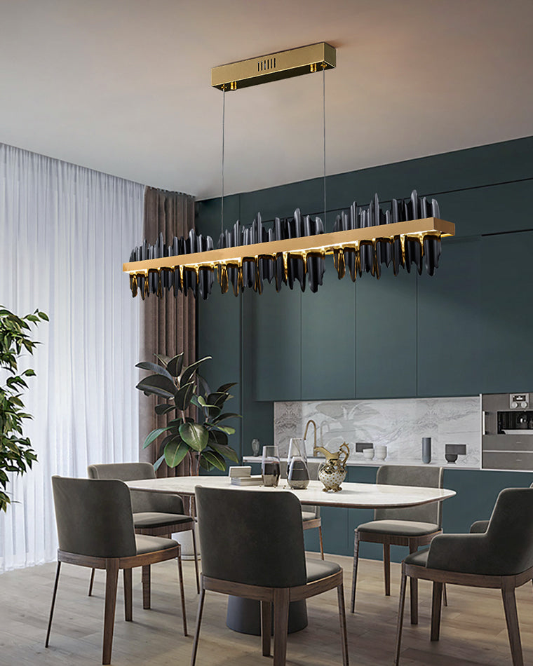 Olverai Iceberg Black Gold Linear Chandelie
