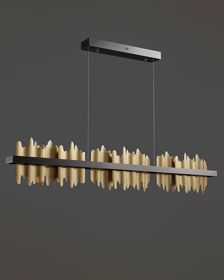 Olverai Iceberg Black Gold Linear Chandelie