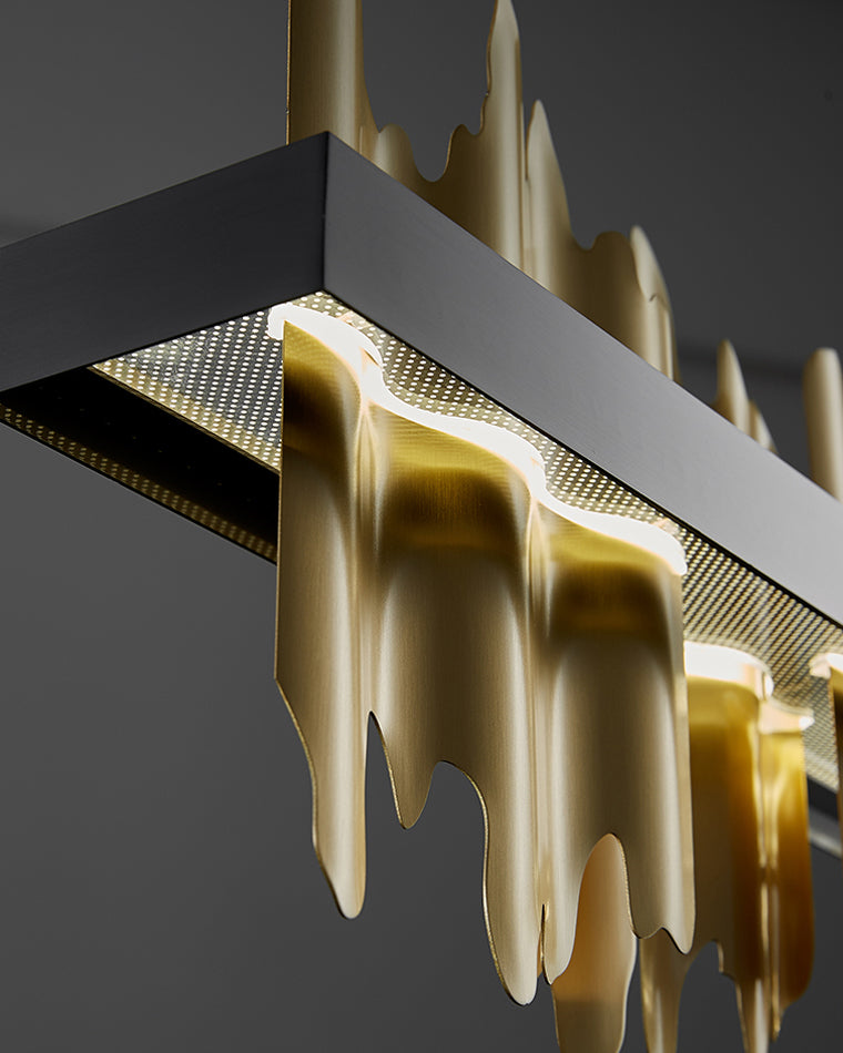 Olverai Iceberg Black Gold Linear Chandelie