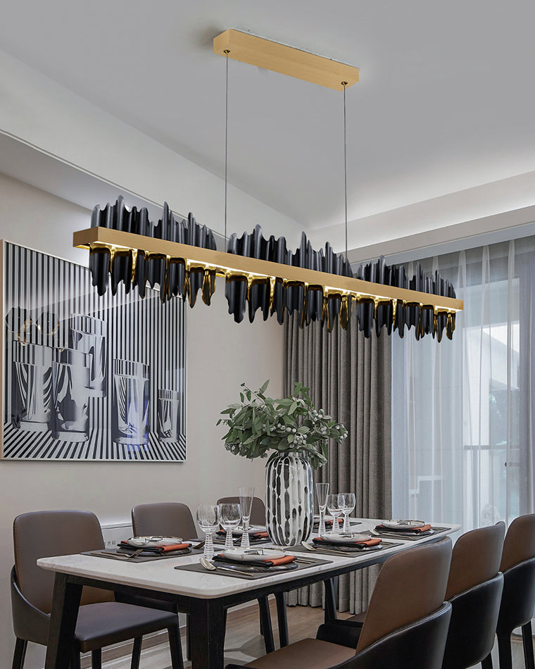 Olverai Iceberg Black Gold Linear Chandelie