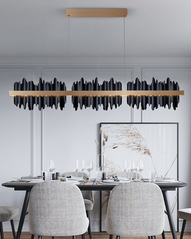 Olverai Iceberg Black Gold Linear Chandelie