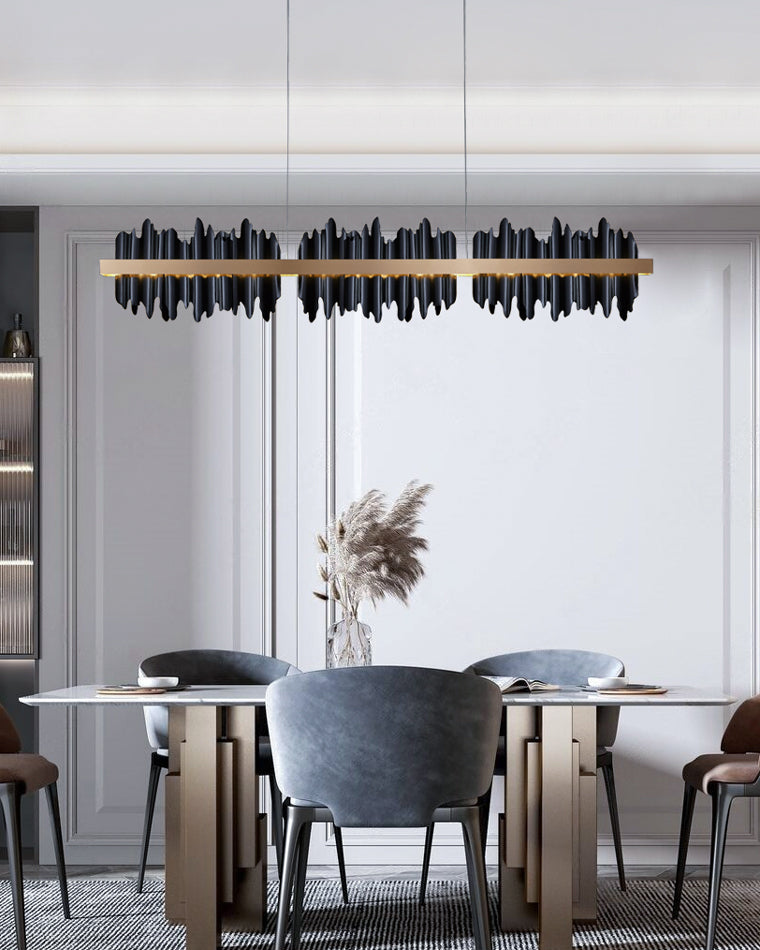 Olverai Iceberg Black Gold Linear Chandelie