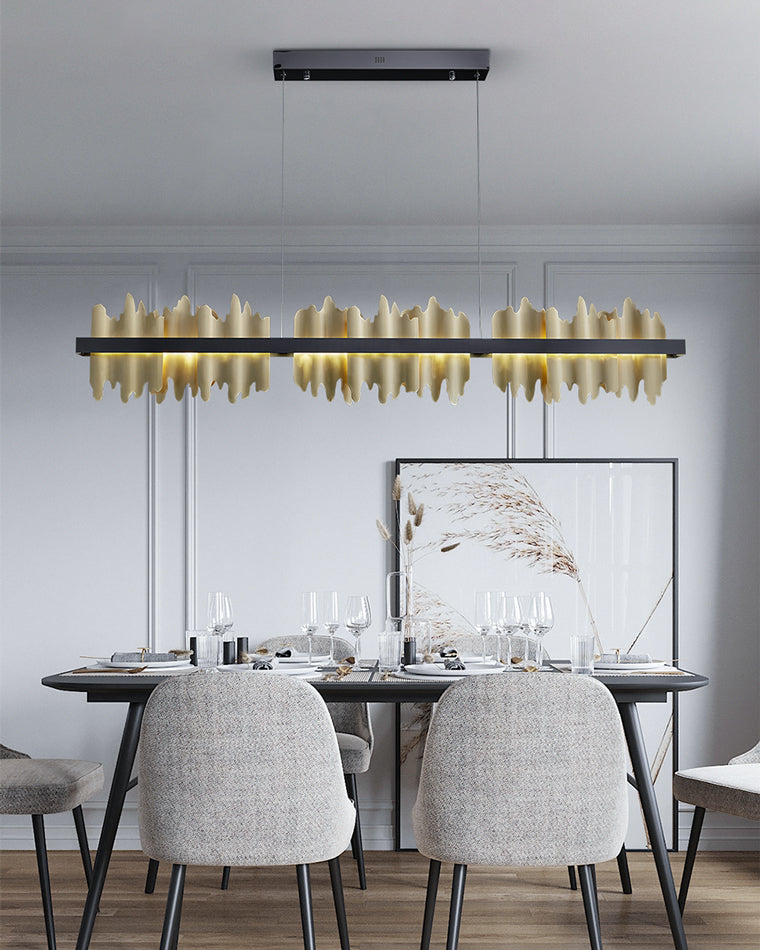 Olverai Iceberg Black Gold Linear Chandelie